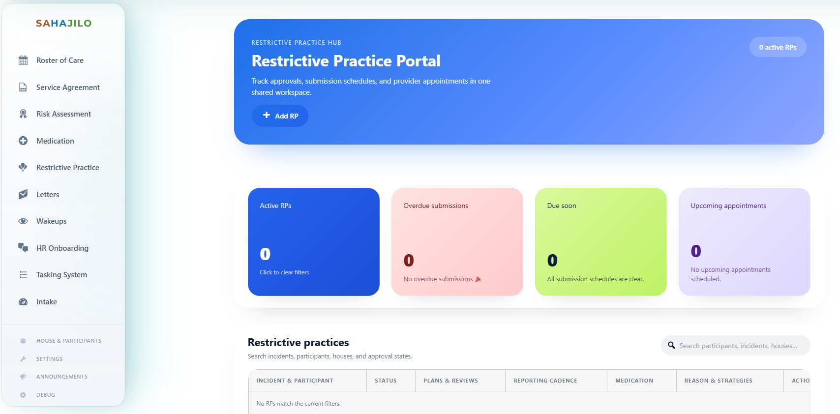 Restrictive Practice CRM